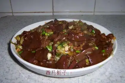 Minced pork and blood tofu