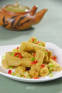 stir-fried eggplant flowers with salted egg yellow