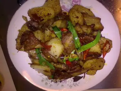 Rice cake twice-cooked pork