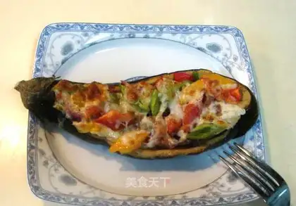 Grilled eggplant with spaghetti
