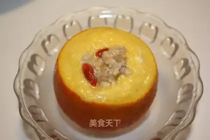 Steamed egg with orange
