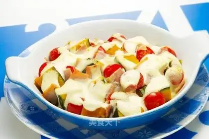 Roasted vegetables with milk sauce