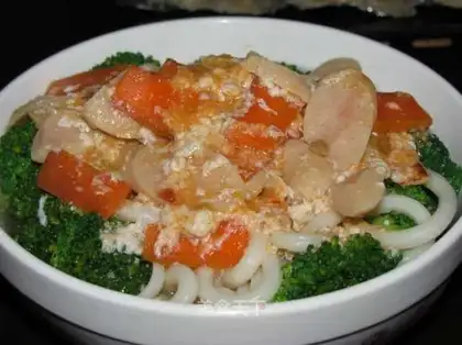 Udon noodles with mixed vegetables