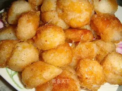 Pulled glutinous rice balls