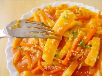 Korean spicy fried rice cake