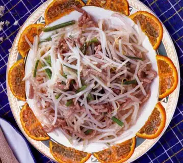Shredded pork and mung bean teeth