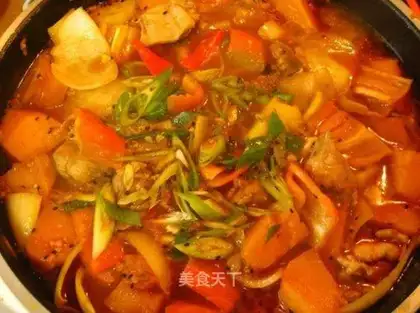 Korean stewed chicken nuggets with potato