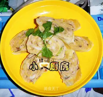 Mushroom chicken dried tofu roll