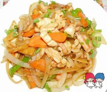 stir-fried squid and onion