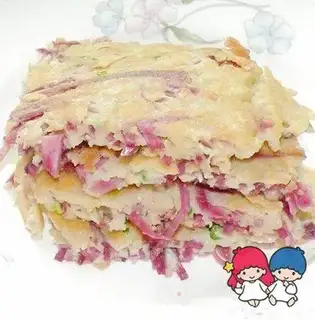 Purple potato pancakes