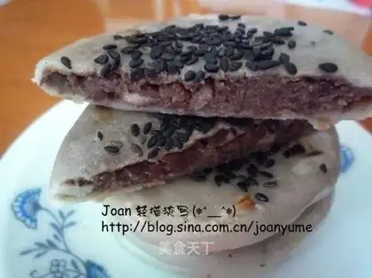 Red bean sesame sesame cake (with bean paste method)