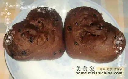 Heart-shaped chocolate bread