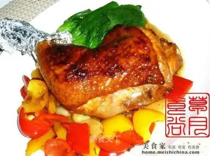 Colorful roasted chicken legs