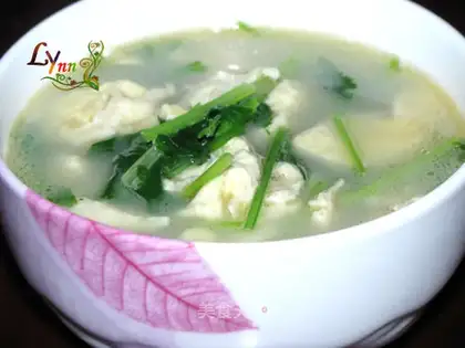 Coriander egg soup