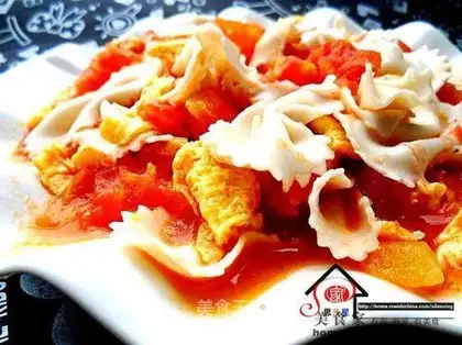 Tomato egg butterfly noodles