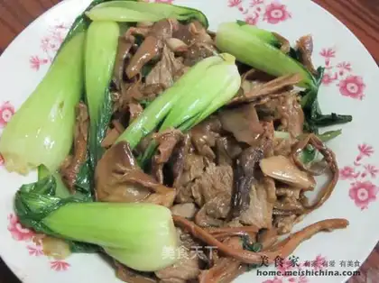 stir-fried rapeseed with coprinus