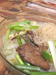 Twice-cooked pork and Chinese cabbage rice noodles