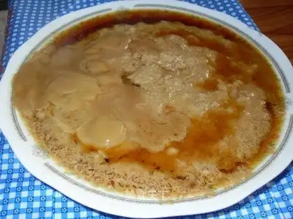 Stewed egg with meatcake