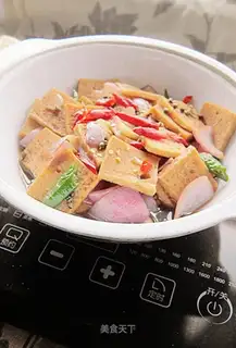 Dry pot of apricot mushroom tofu
