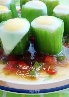 Steamed loofah with fresh meat and eggs