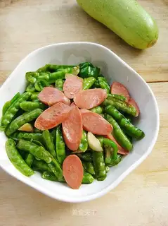 stir-fried pea pods with ham