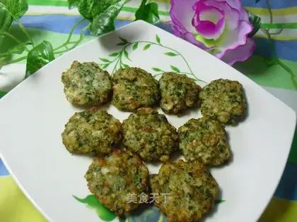 Chinese toon fried shrimp cake