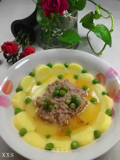 Steamed peas and jade seeds