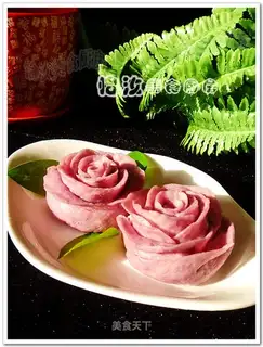 Purple sweet potato rose steamed buns