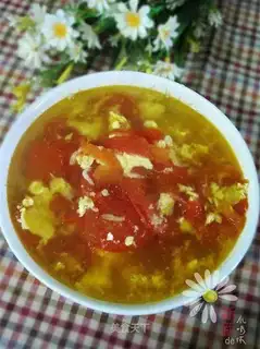 Tomato shrimp skin and egg soup