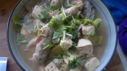 Stewed tofu with sea catfish