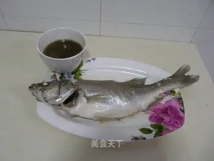 Steamed sea bass