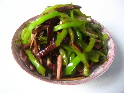 Hui tea dried green pepper shredded pork