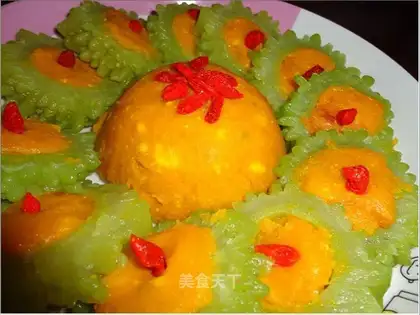 Baked bitter gourd with butter pumpkin