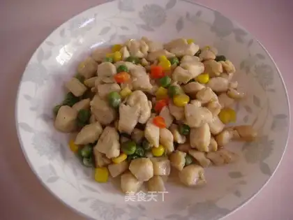 Colorful diced chicken