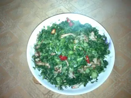 shredded pork with preserved vegetables
