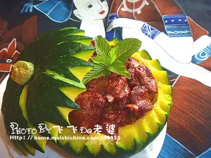 Stewed ribs with golden melon and southern milk