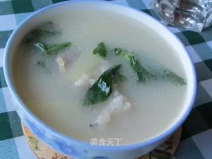 Mint meat soup
