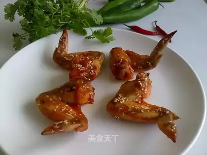 Roasted chicken wings with honey sauce