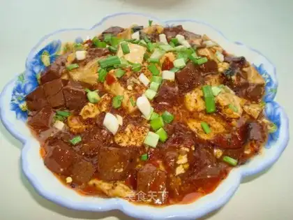 Red and white tofu