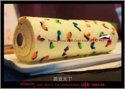 Colorful leopard print cake roll