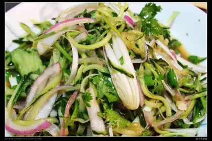 Stir with chilled cucumber