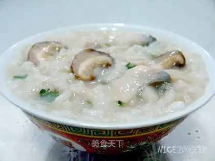 Mushroom fish fillet porridge