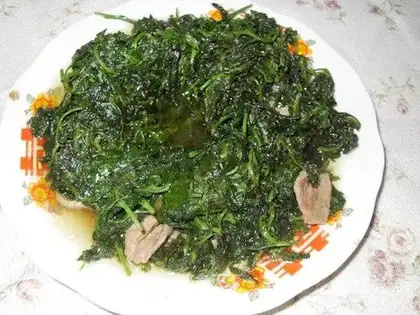 Fried pork slices with chrysanthemum head