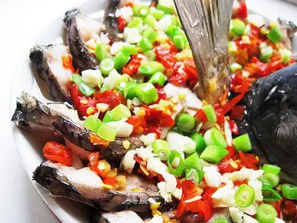 chopped carp with pepper