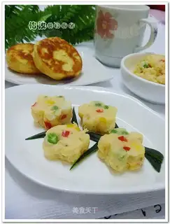Colorful mashed potato salad