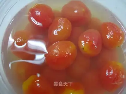 Iced plum soaked cherry fruit