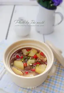 Stewed potatoes with chicken heart