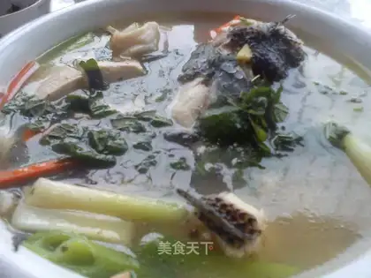 Mullet head bone soup