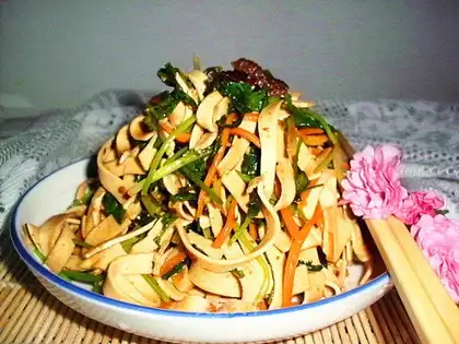 Stir fry thousands of shredded silk