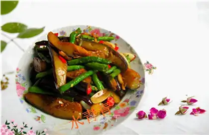 stir-fried eggplant with beans